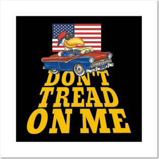 red white blue eagle classic car with Don't Tread on Me Posters and Art